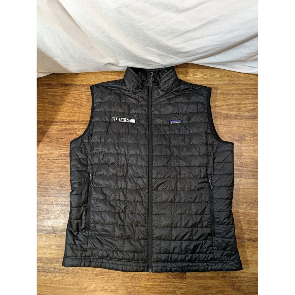 Patagonia Vest Mens XXL Black Nano Puff Vest Primaloft Insulated Full Zip